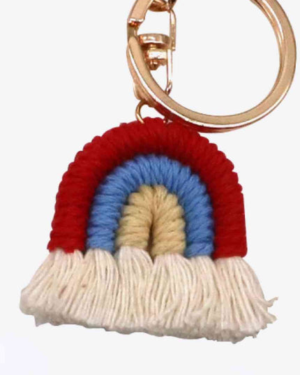 Assorted 4-Pack Rainbow Fringe Keychain