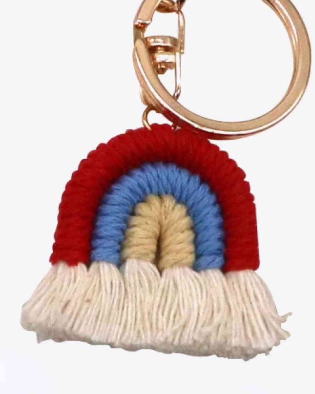 Assorted 4-Pack Rainbow Fringe Keychain