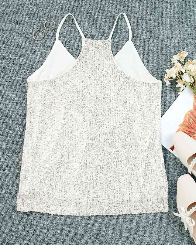 Sequin V-Neck Cami Top