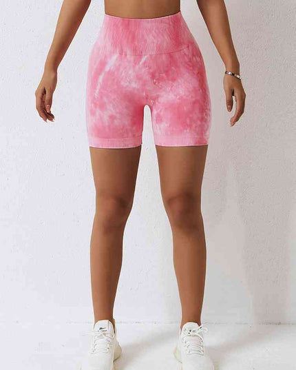 Tie Dye Wide Waistband Slim Fit Sports Shorts