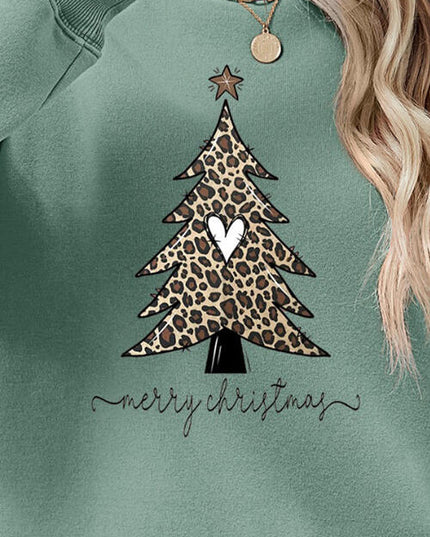 Christmas Tree Graphic Long Sleeve Sweatshirt