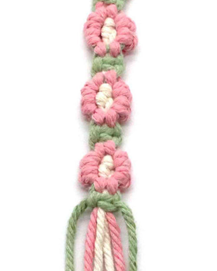 Assorted 4-Pack Hand-Woven Flower Keychain