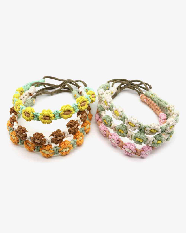 Assorted 2-Pack In My Circle Daisy Macrame Headband