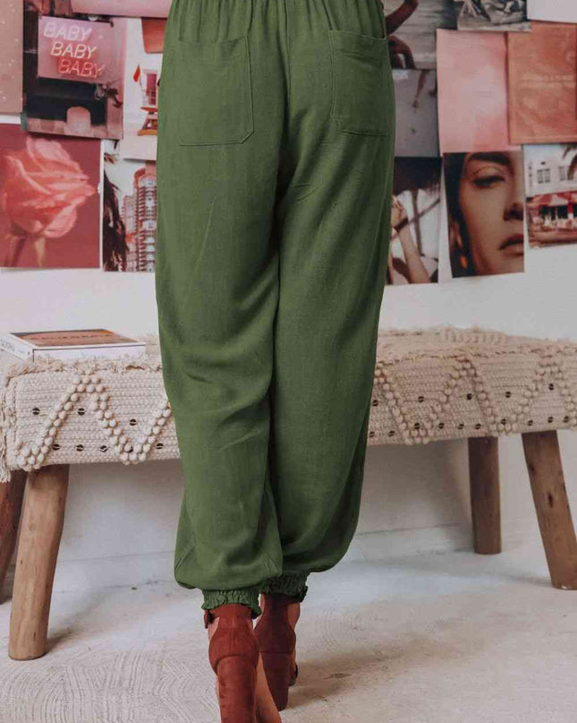 Tied Long Joggers with Pockets