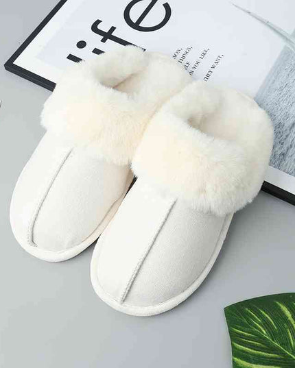 Faux Suede Center Seam Slippers