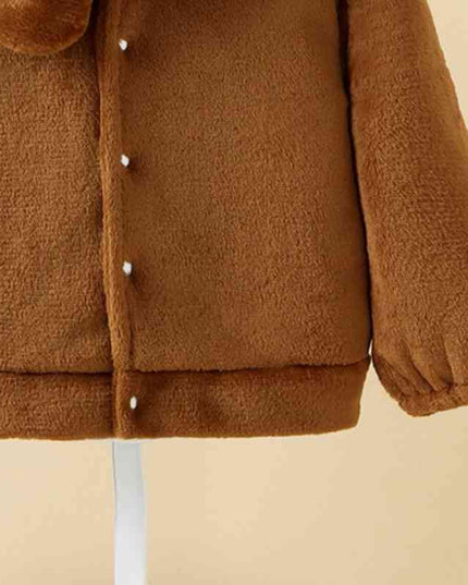 Long Sleeve Buttoned Dropped Shoulder Coat