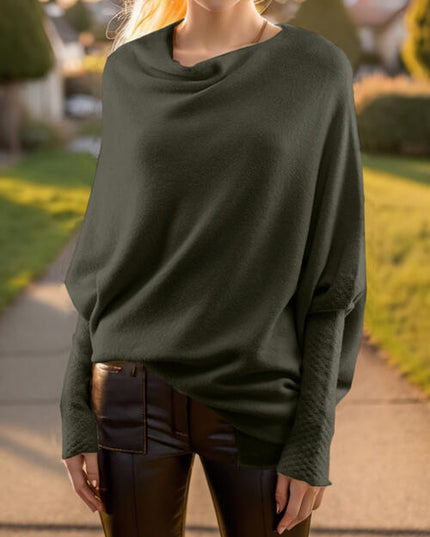 Texture Round Neck Long Sleeve Sweater