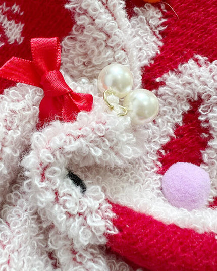 Pearl Detail Round Neck Long Sleeve Sweater