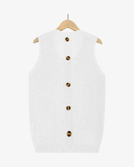 Buttoned Pocket Knit Tank