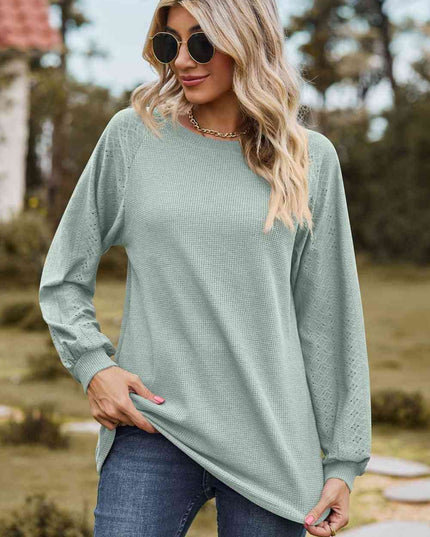 Round Neck Raglan Sleeve Sweatshirt