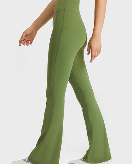 Elastic Waist Flare Yoga Pants