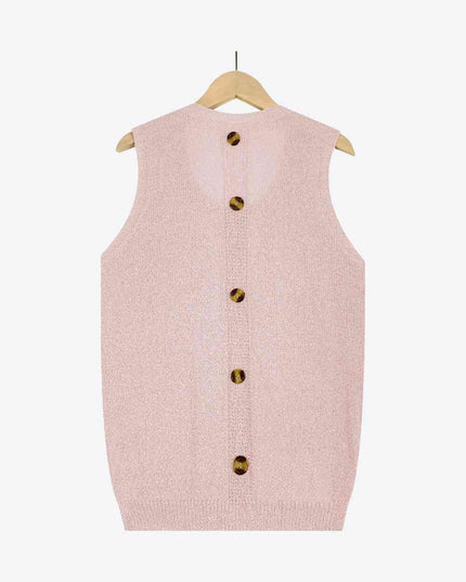 Buttoned Pocket Knit Tank