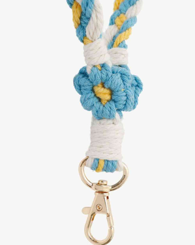 Floral Braided Wristlet Key Chain
