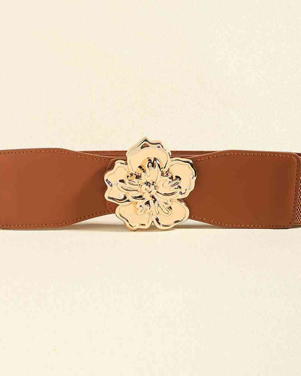 Flower Alloy Buckle Elastic Belt