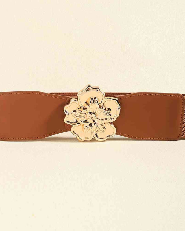 Flower Alloy Buckle Elastic Belt