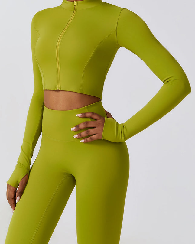 Zip-Up Long Sleeve Sports Top