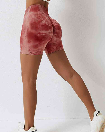 Tie Dye Wide Waistband Slim Fit Sports Shorts