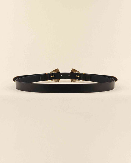 Double Buckle PU Leather Belt