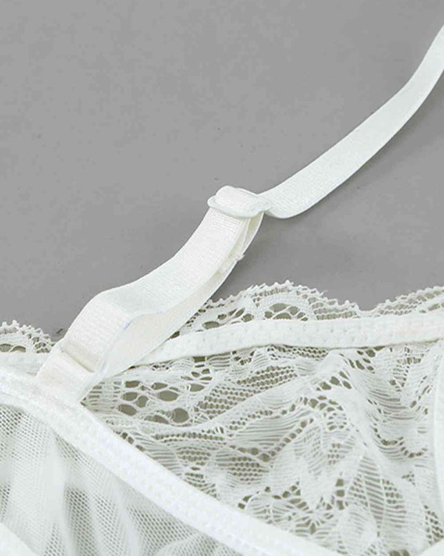 Cutout Spaghetti Strap Lace Teddy