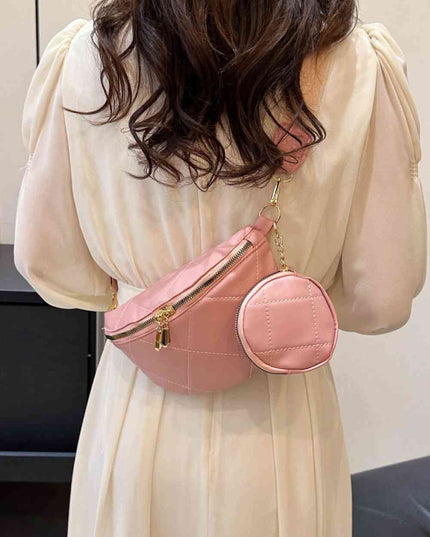 PU Leather Sling Bag with Small Purse