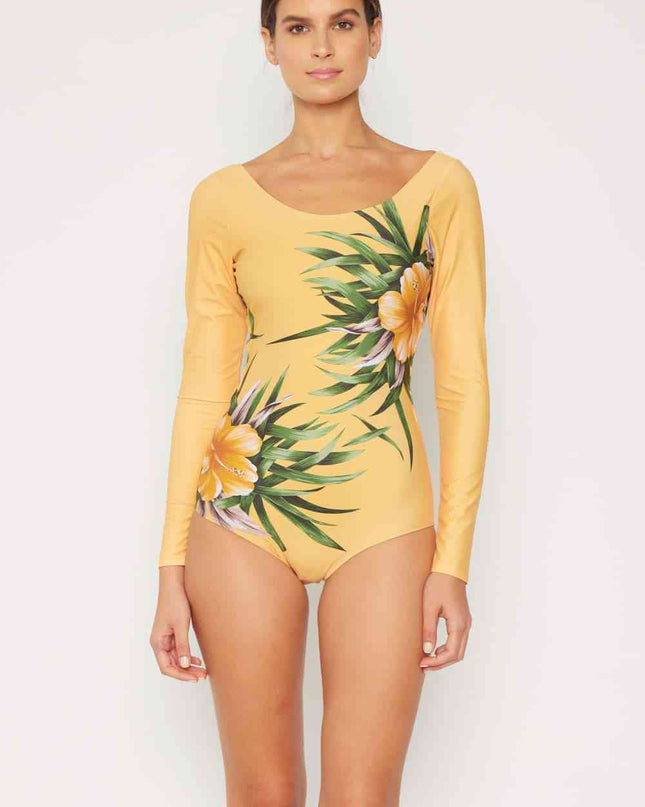 Marina West Swim Cool Down Longsleeve One-Piece Swimsuit