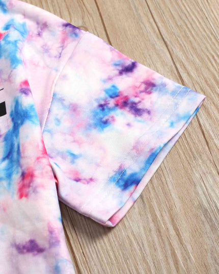 Graphic Tie-Dye Round Neck Short Sleeve Tee