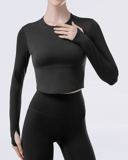 Round Neck Long Sleeve Active T-Shirt