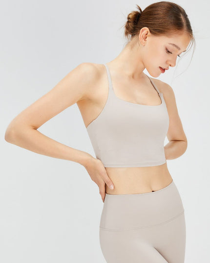 Crisscross Square Neck Active Bra