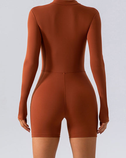 Half Zip Long Sleeve Active Romper