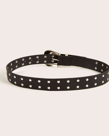 Double Row Studded PU Leather Belt