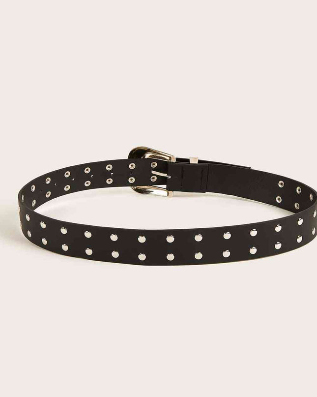 Double Row Studded PU Leather Belt