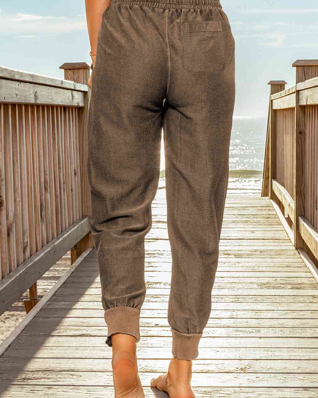 Drawstring Elastic Waist Pocket Joggers