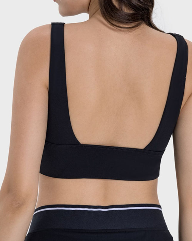 Backless Wide Strap Active Bra