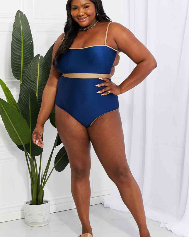 Marina West Swim Wave Break Contrast Trim One-Piece