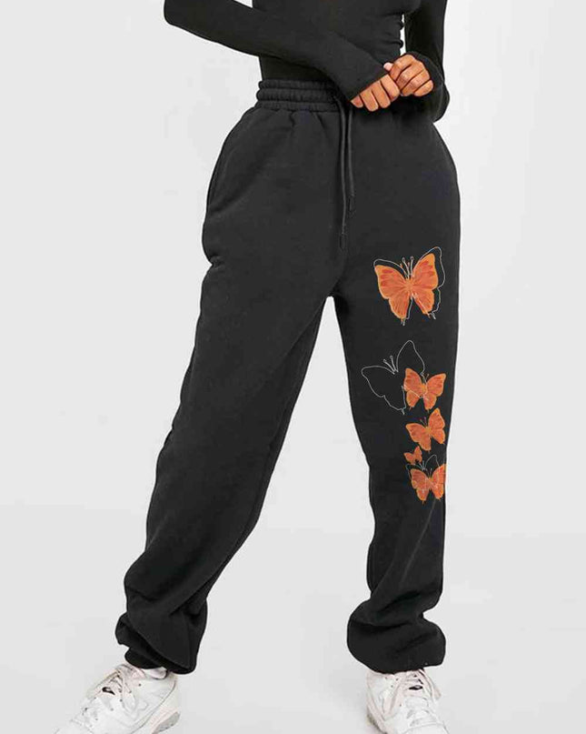 Simply Love Full Size Butterfly Graphic Sweatpants