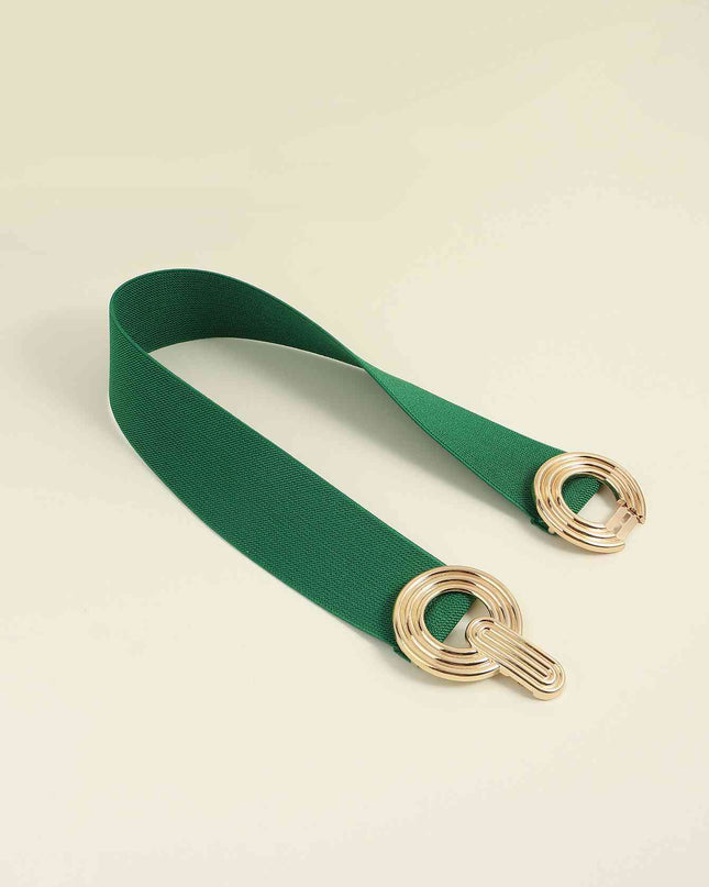 Geometric Buckle Elastic Wide Belt