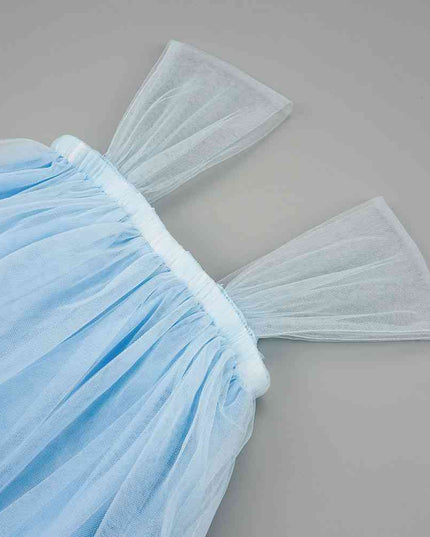 Bow Detail Sleeveless Mesh Dress