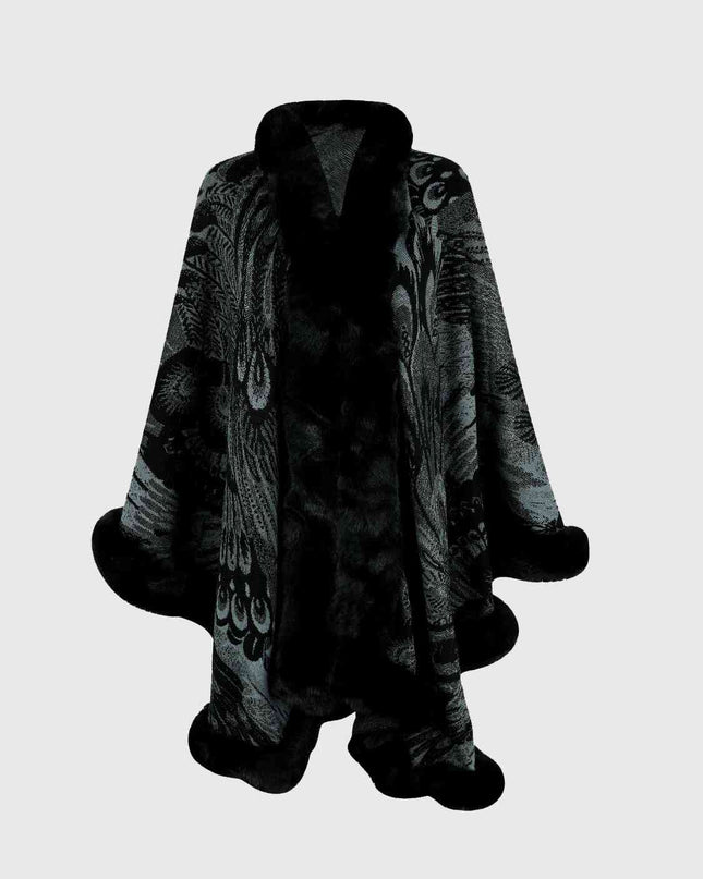 Printed Open Front Poncho
