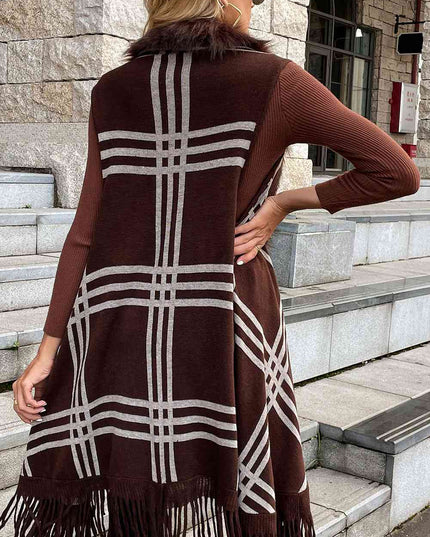 Sleeveless Fringe Detail Cardigan