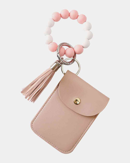 Bead Wristlet Key Chain with Wallet