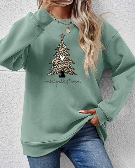 Christmas Tree Graphic Long Sleeve Sweatshirt