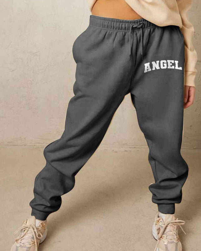 Simply Love Simply Love Full Size Drawstring Angel Graphic Long Sweatpants