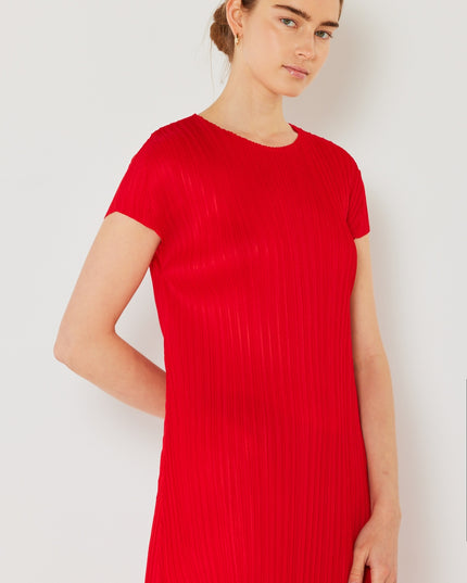 Marina West Swim Pleated Cap Sleeve A-Line Dress