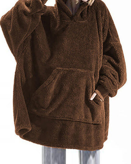 Long Sleeve Pocketed Hooded Lounge Top