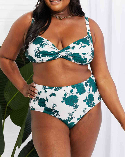 Marina West Swim Take A Dip Twist High-Rise Bikini in Forest