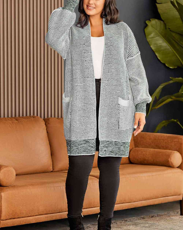 Plus Size Open Front Longline Cardigan