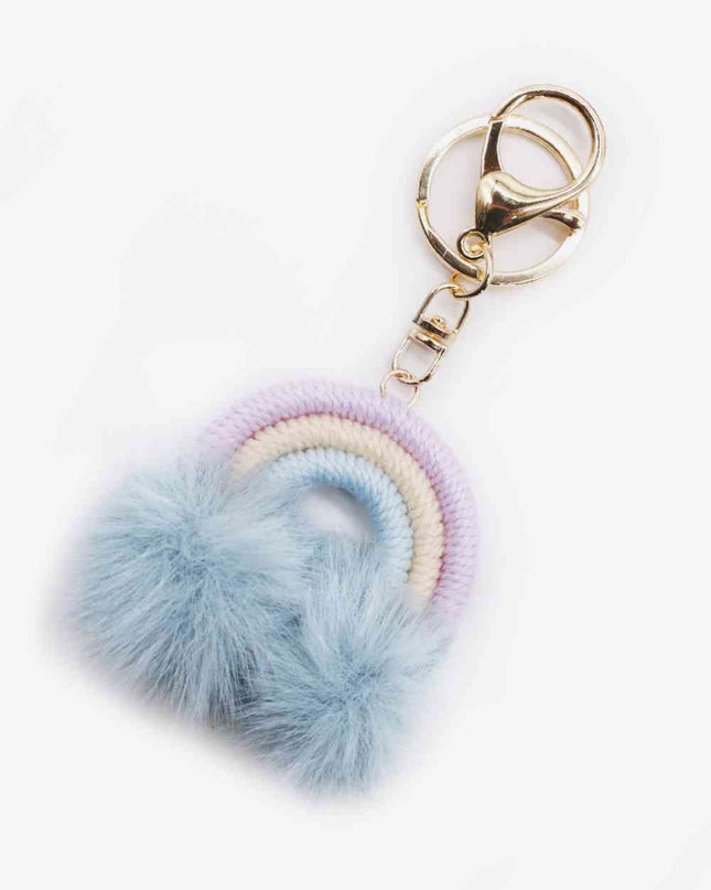 Assorted 4-Pack Rainbow Pom Pom Keychain