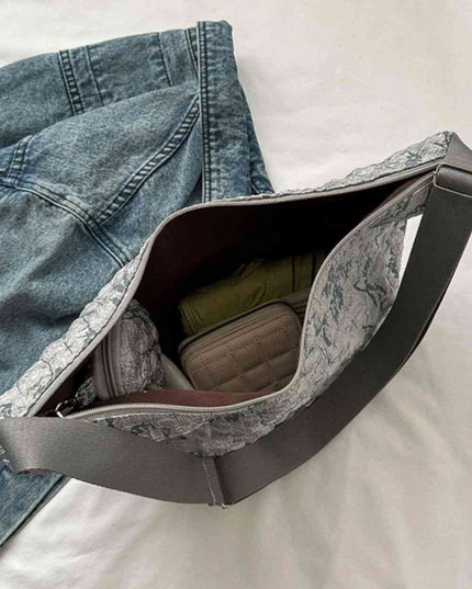 Textured Polyester Shoulder Bag