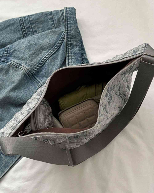 Textured Polyester Shoulder Bag