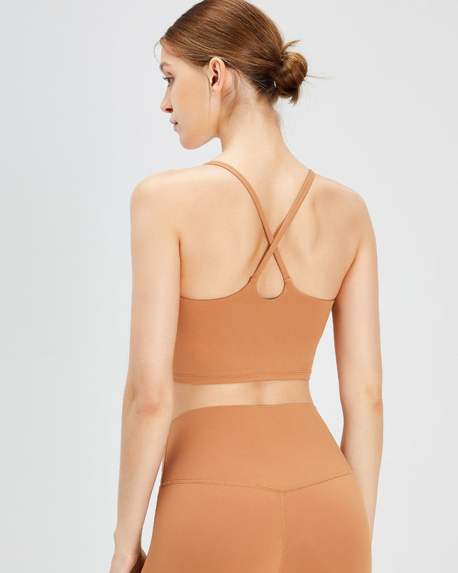 Crisscross Square Neck Active Bra